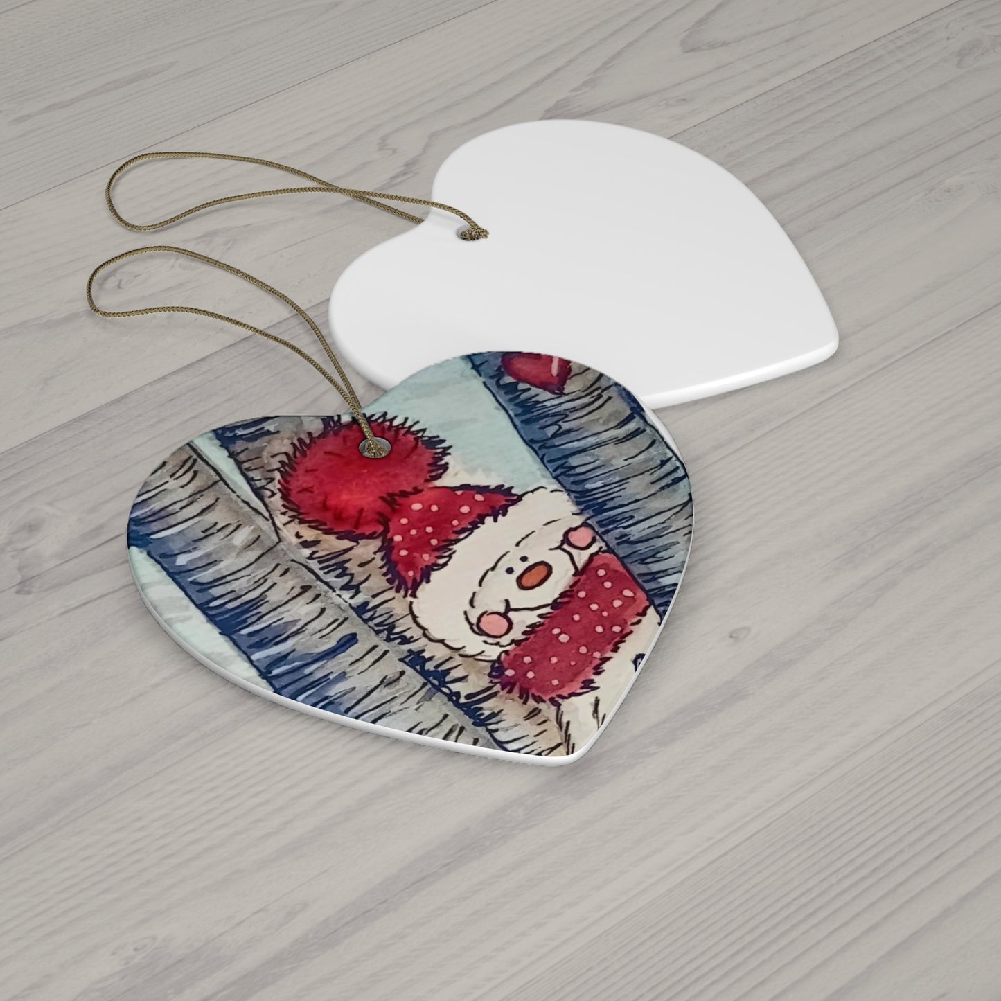 Christmas Snowman Ceramic Ornament