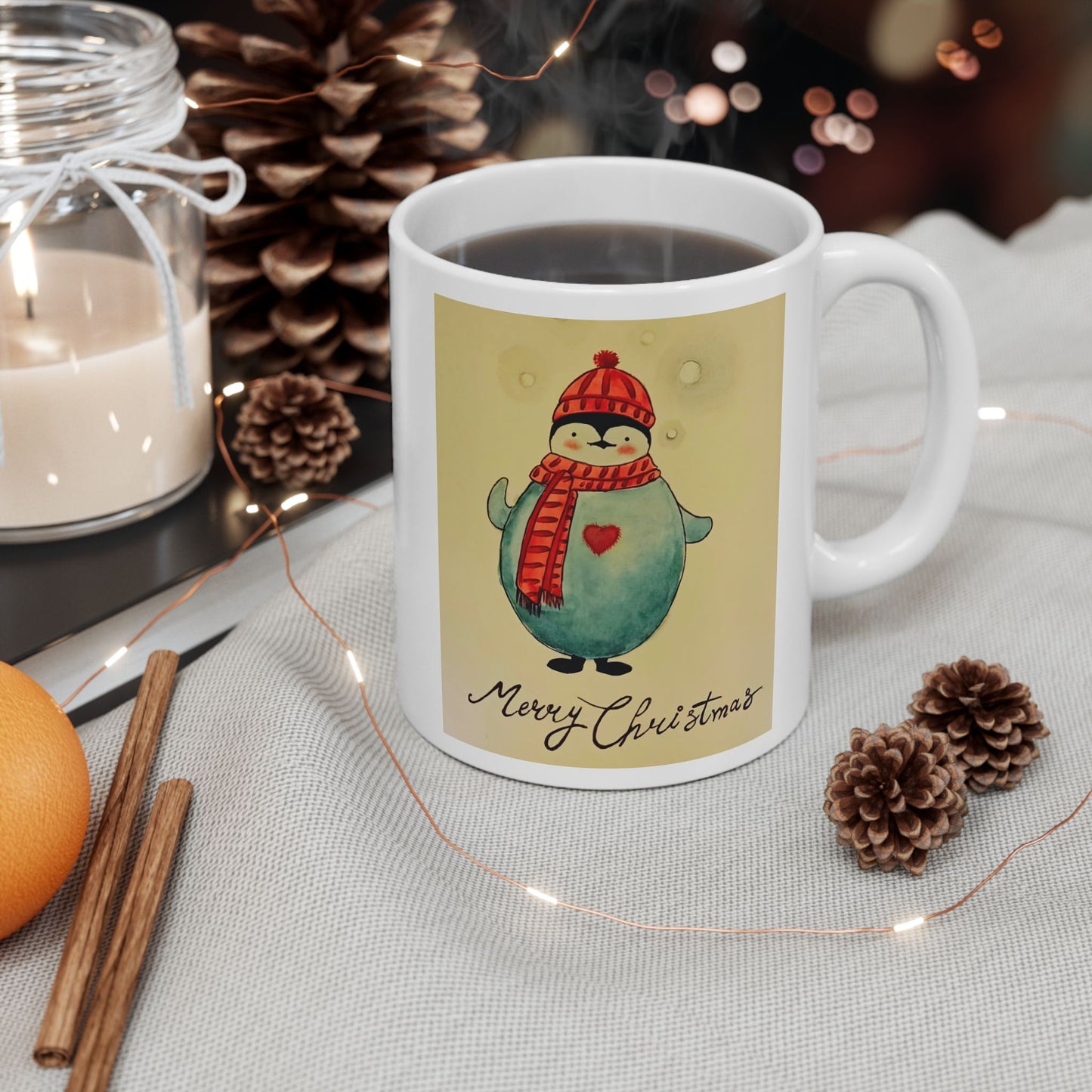 Mug Cute Penguin Merry Christmas 11oz