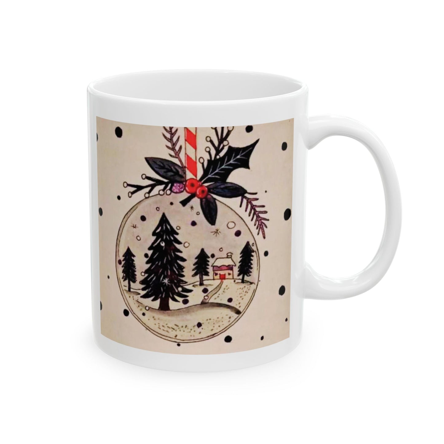 Ceramic Mug Christmas Snow Globe Decoration