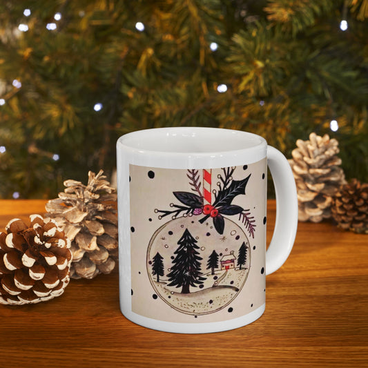 Ceramic Mug Christmas Snow Globe Decoration