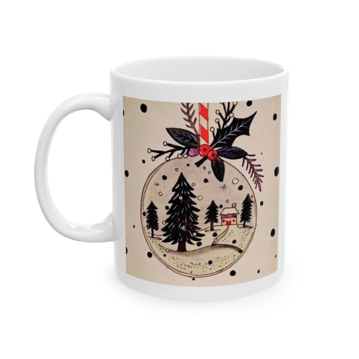 Ceramic Mug Christmas Snow Globe Decoration