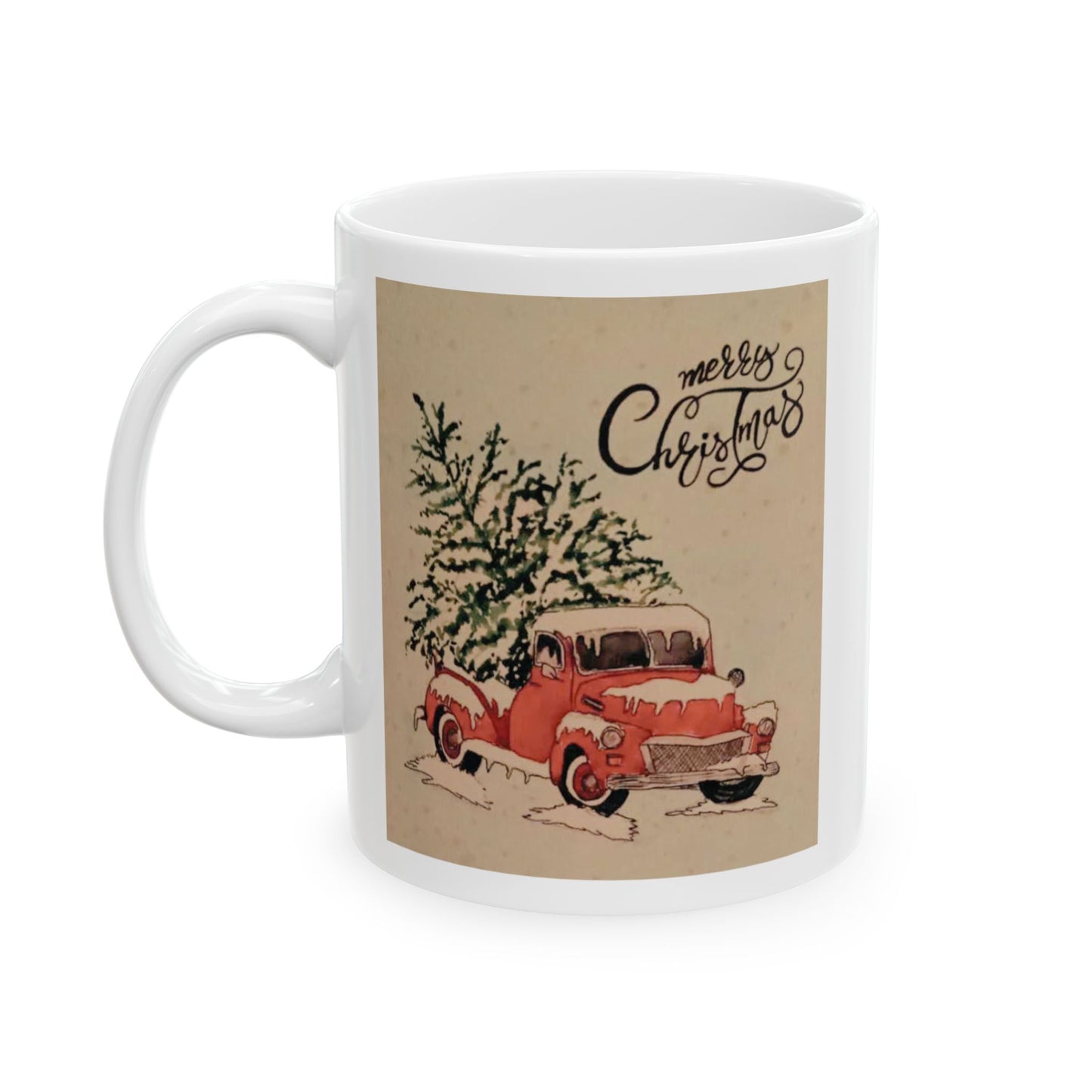 Mug Ceramic Tree in a Truck Vintage